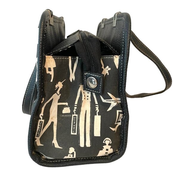 Sydney Love Black & White Leather Shoulder Bag Inner Pocket Medium Size - Picture 4 of 11